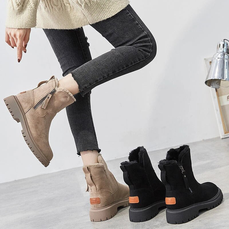 Drune | Warme Damenstiefel mit Reißverschluss