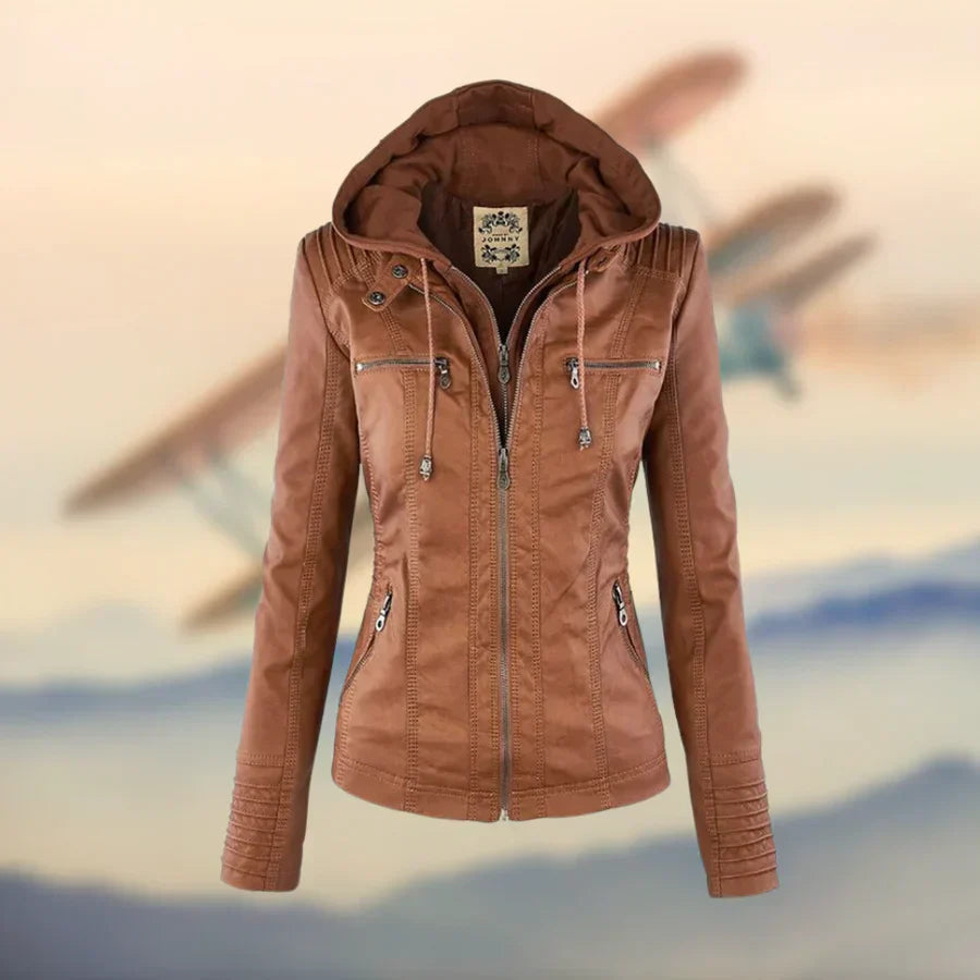 Drune | Stylische und Vielseitige Lederjacke mit Kapuze
