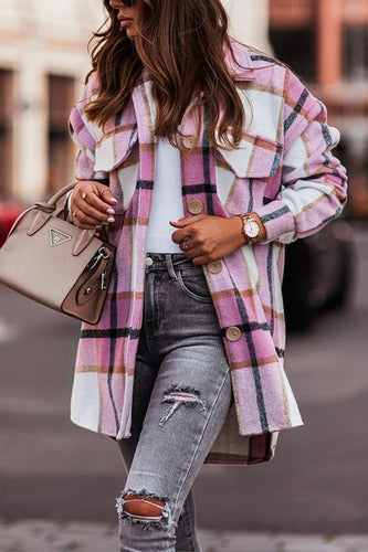 Drune | Rosiedress Casual Revers Knopf Down Taschen Karos Cardigans