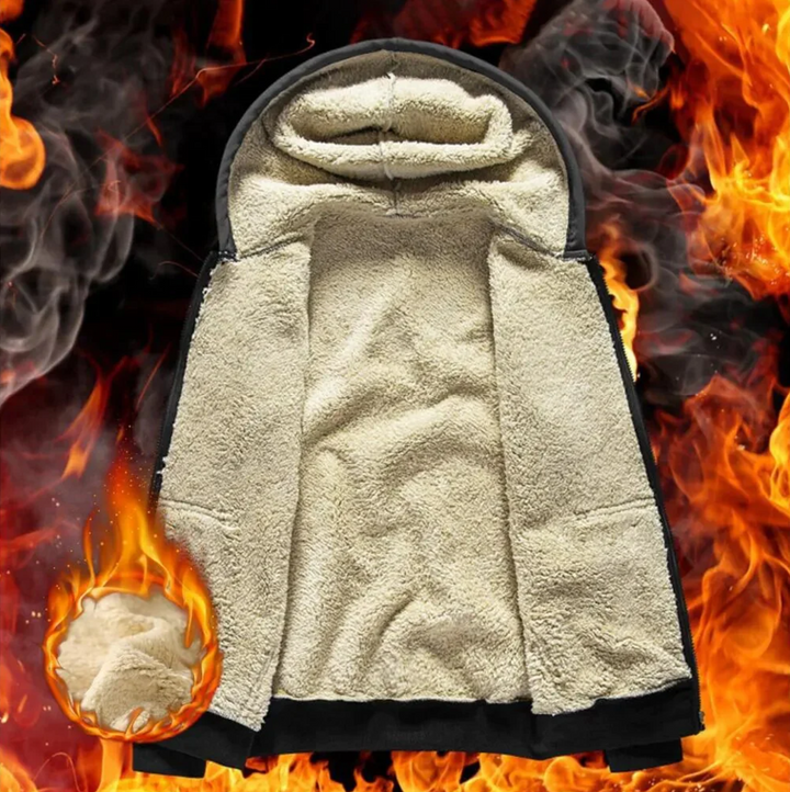 Drune | Gemütliche Unisex Schafslederjacke mit Kapuze