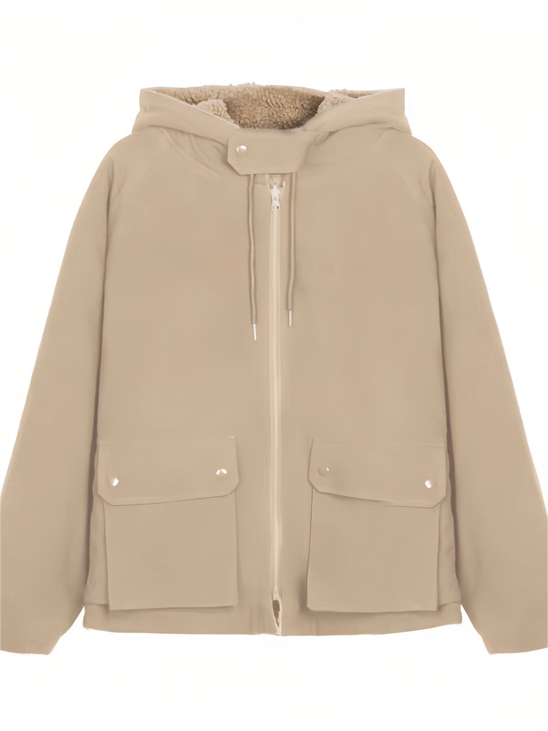 Drune | Einfarbige Wendbare Jacke Mit Kapuze Und Reißverschluss