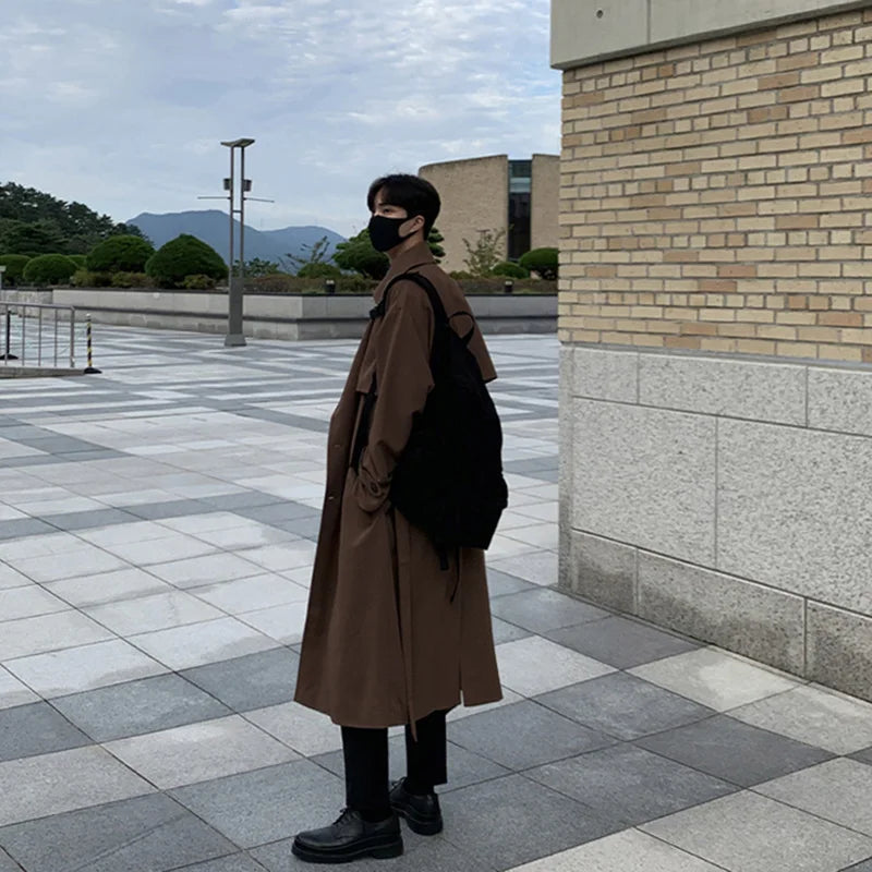 Drune | Neue Herbst Trenchcoats Für Herren Langer, Modischer Oberbekleidungs Trenchcoat