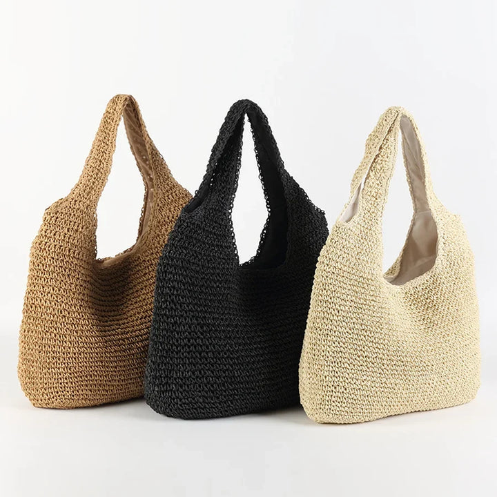 Drune | Marlene Elegante Stroh-Strandtasche