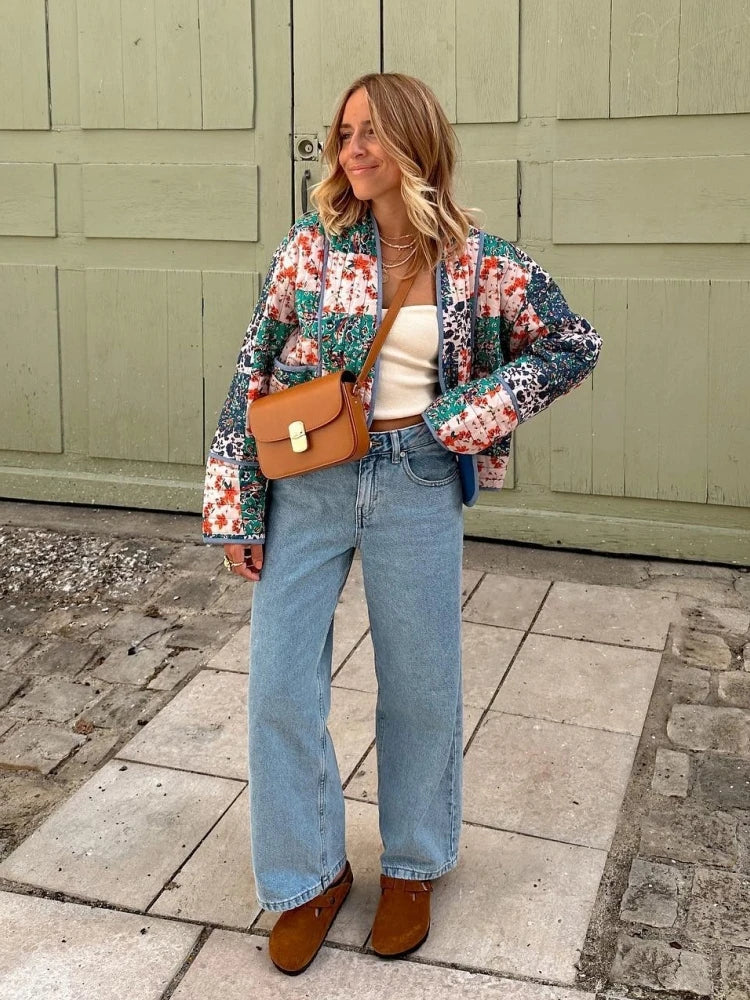 Drune - Bunte Steppjacke mit Blumenmuster