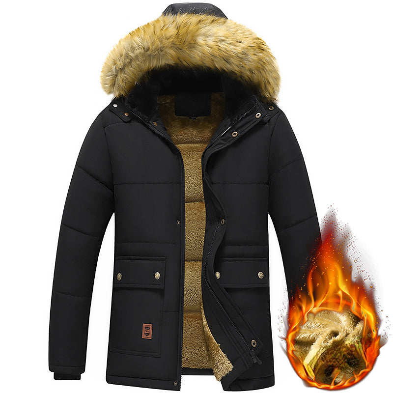 Drune | Winterjacke mit Fell Innenfutter und Kapuze für Herren - Perfekt für Outdoor-Aktivitäten