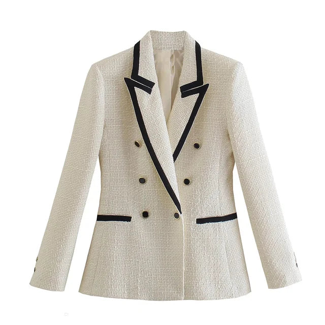 Doppelreihiger Lässiger Blazer mit Langen Ärmeln