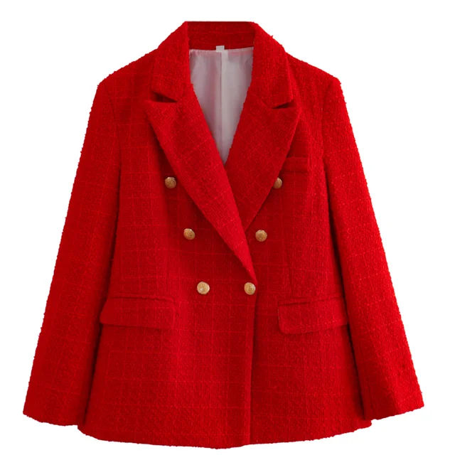 Doppelreihiger Lässiger Blazer mit Langen Ärmeln