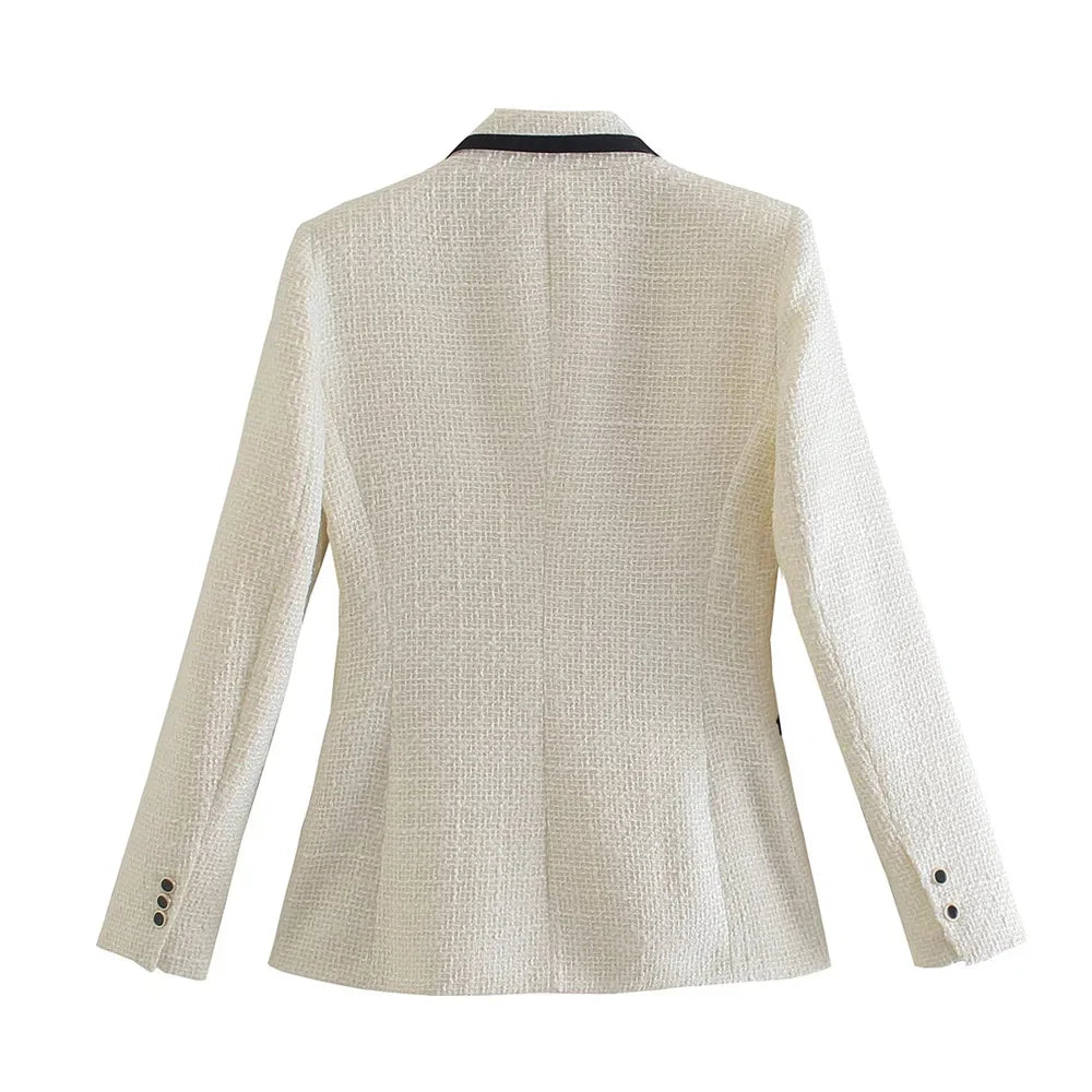Drune - Damen Doppelreihiger Lässiger Blazer mit Langen Ärmeln