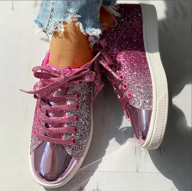 Luxus Freizeit Glitzer Damen Schuh Drune