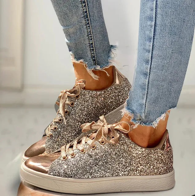 Luxus Freizeit Glitzer Damen Schuh Drune
