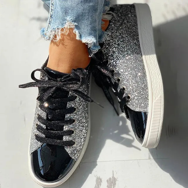 Luxus Freizeit Glitzer Damen Schuh Drune