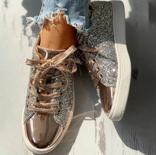 Luxus Freizeit Glitzer Damen Schuh Drune