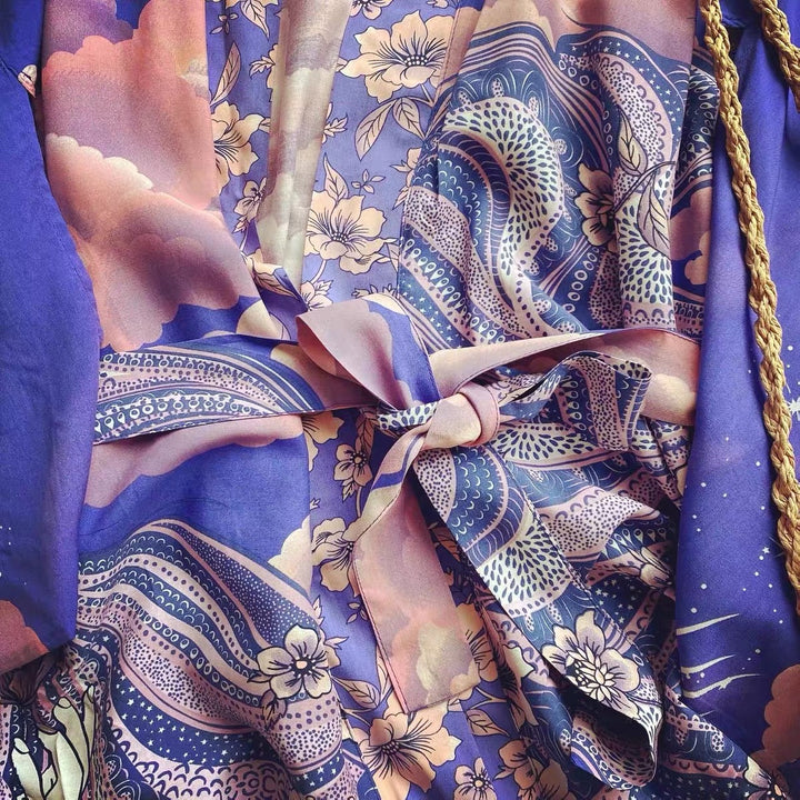 Drune Strandkimono mit „Mystic Blue Moon Starrynight“-Aufdruck