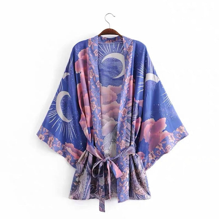 Drune Strandkimono mit „Mystic Blue Moon Starrynight“-Aufdruck