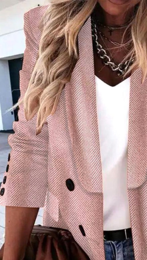Drune | Einfarbige Blazerjacke mit Revers und Langen Ärmeln, Ideal für Den Herbst.