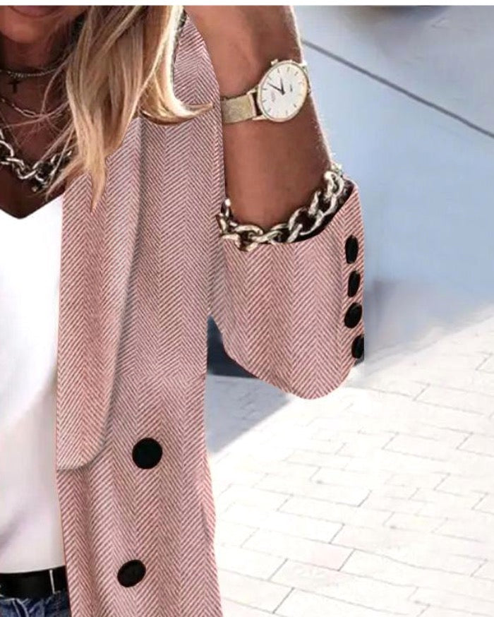 Drune | Einfarbige Blazerjacke mit Revers und Langen Ärmeln, Ideal für Den Herbst.
