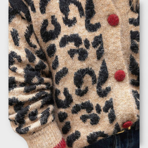Drune | Braun Leopard Strickjacke