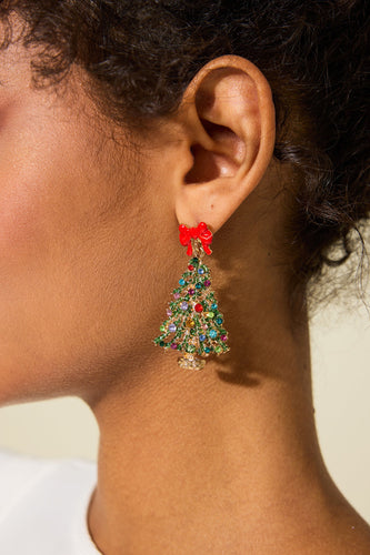 Drune | Strass Weihnachtsbaumform Ohrringe