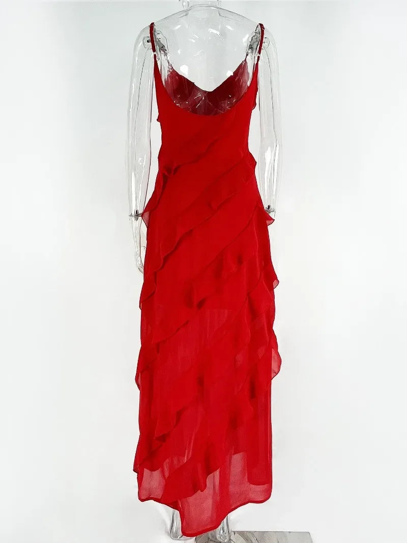 Drune I Rote Chiffon-Unterkleider für Damen
