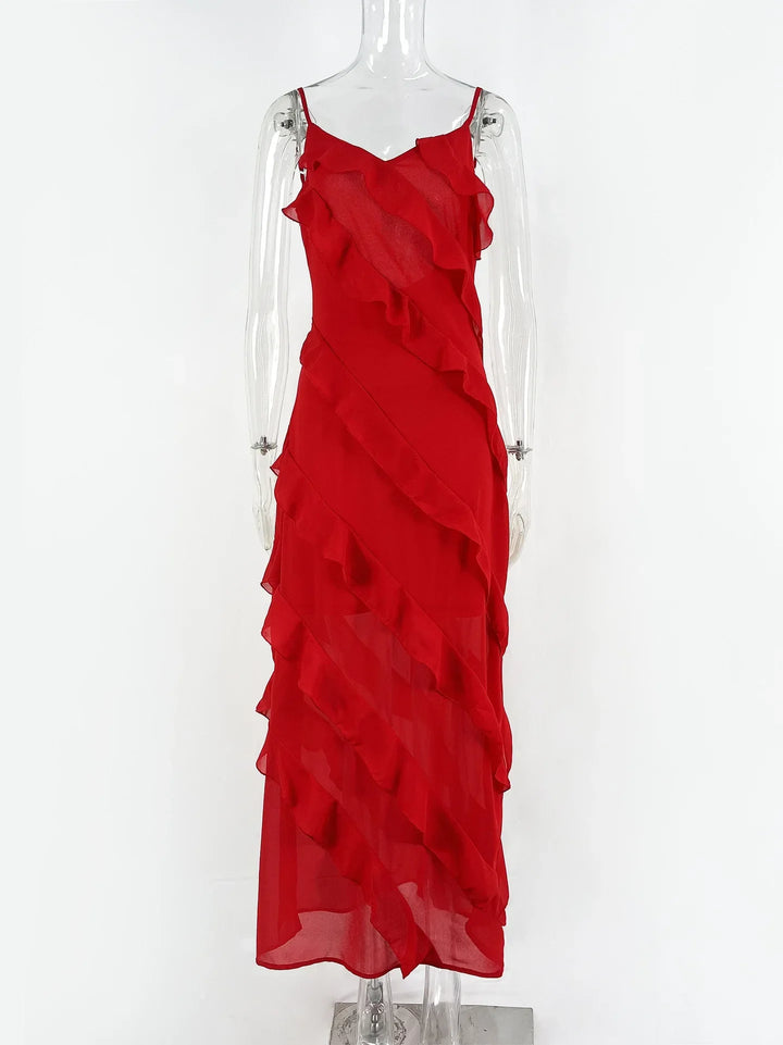 Drune I Rote Chiffon-Unterkleider für Damen