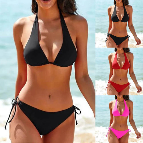 Drune - Klassischer Schwarzer Neckholder-Bikini