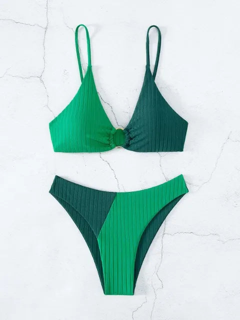 Drune | Push-Up-Bikini-Set mit Hoher Taille für Damen