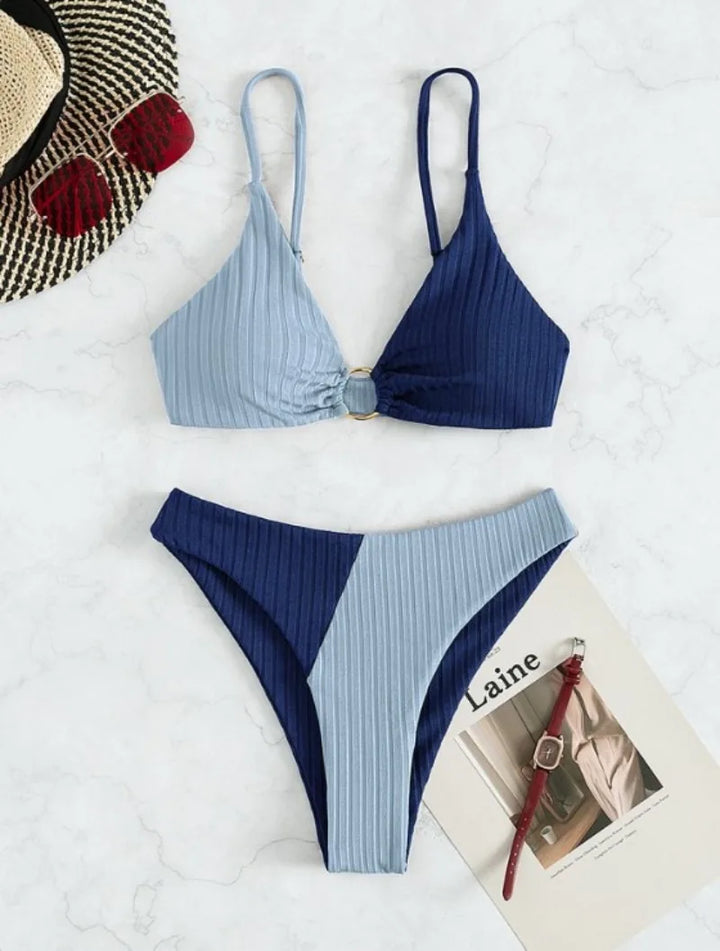 Drune | Push-Up-Bikini-Set mit Hoher Taille für Damen
