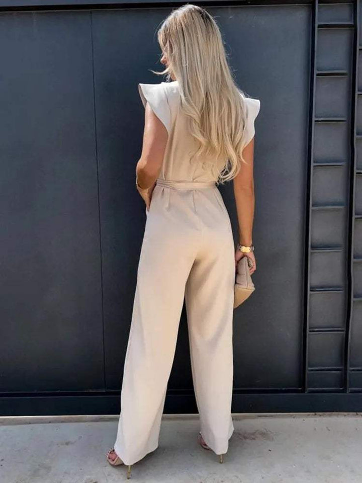 Drune | Elegante Breite Hose, Subtile Ärmelakzente Perfekt für Festliche Anlässe
