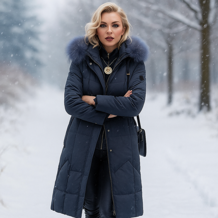 Drune | Lange gesteppte Jacke mit Kapuze Isolde