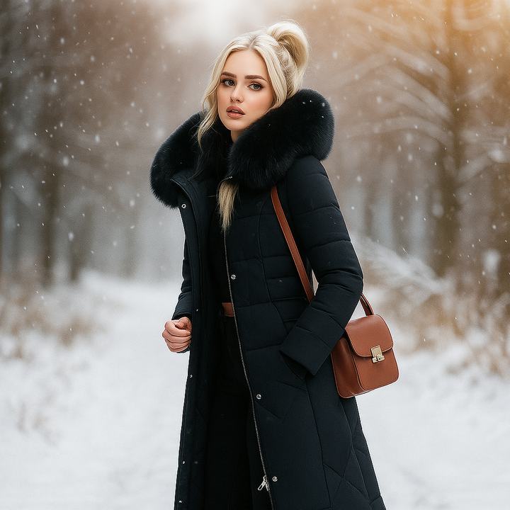 Drune | Lange gesteppte Jacke mit Kapuze Isolde