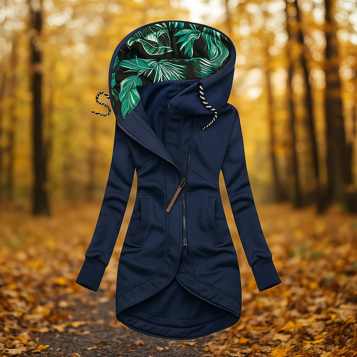 Drune | Lange Kapuzenjacke mit asymmetrischem Design Ivanna