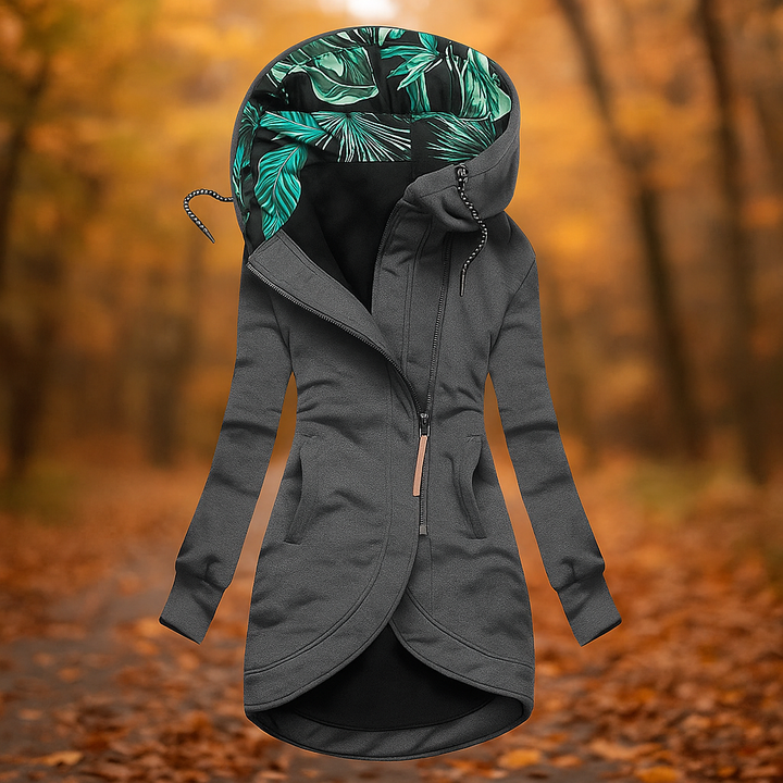Drune | Lange Kapuzenjacke mit asymmetrischem Design Ivanna