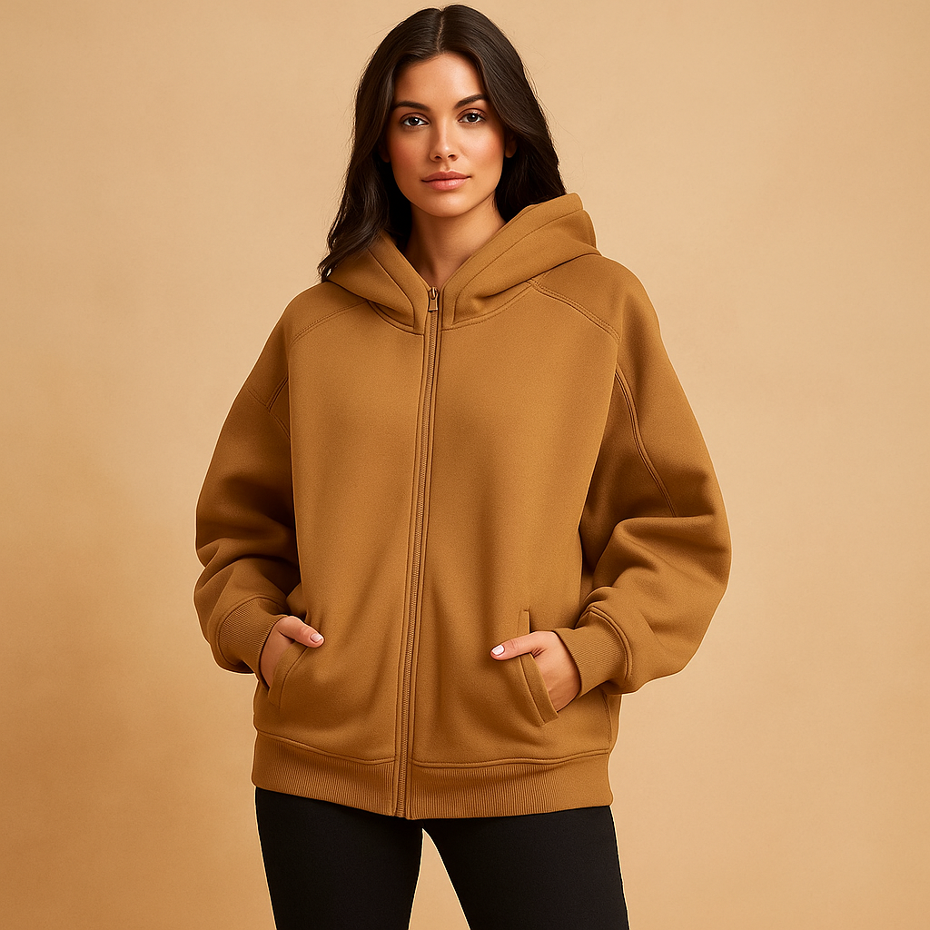 Drune | Sweatshirt oversized mit Kapuze und Reißverschluss für Damen Yeni