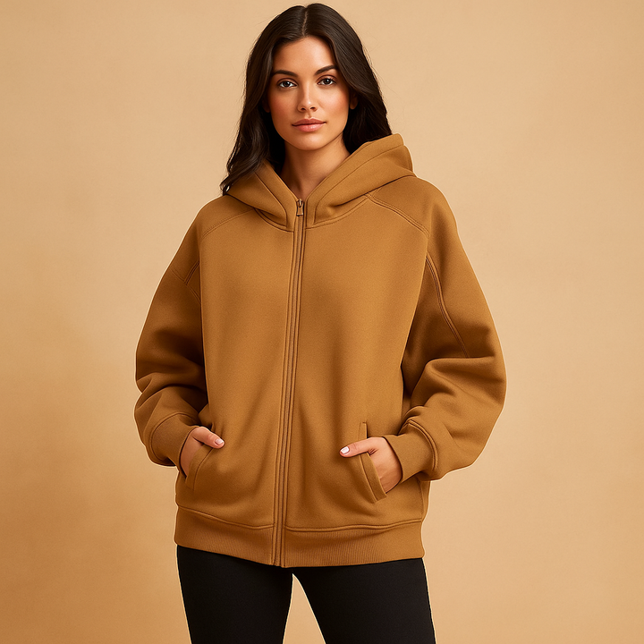 Drune | Sweatshirt oversized mit Kapuze und Reißverschluss für Damen Yeni