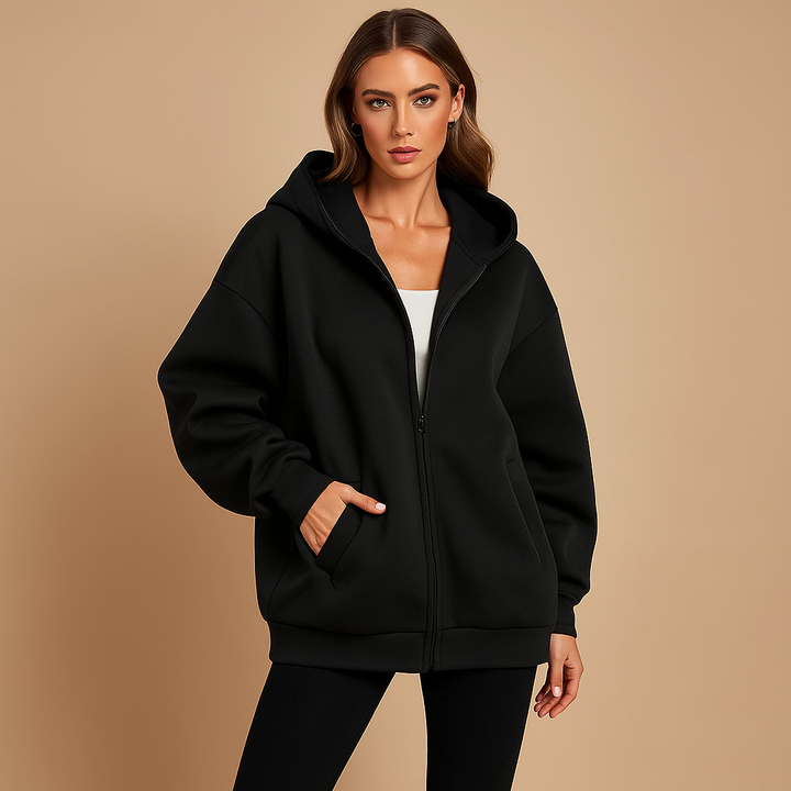 Drune | Sweatshirt oversized mit Kapuze und Reißverschluss für Damen Yeni