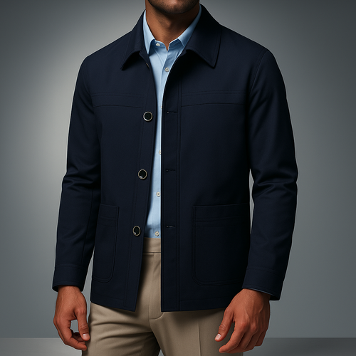 Drune | Veganer Freizeitjacke mit aufgesetzten Taschen und Knöpfen