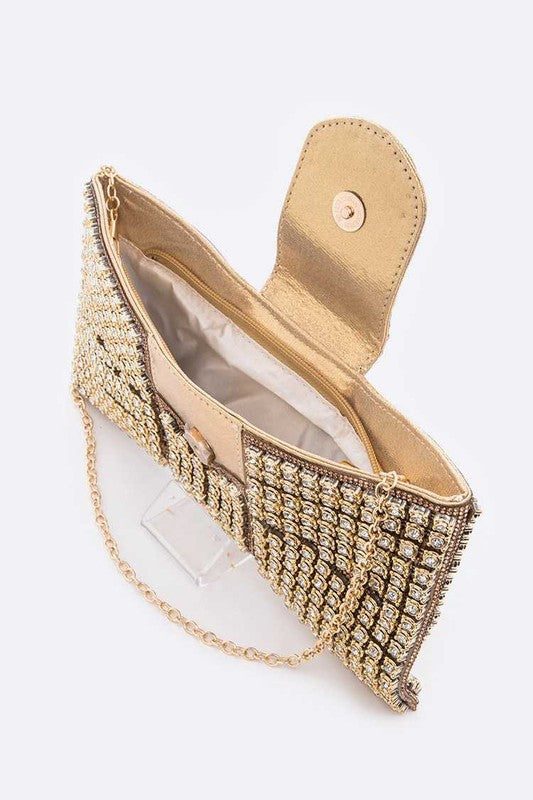 Drune | Rhinestone Fliegenknoten Ikonische Clutch Tasche
