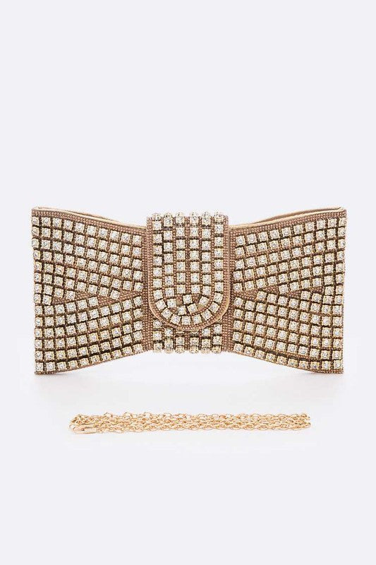 Drune | Rhinestone Fliegenknoten Ikonische Clutch Tasche