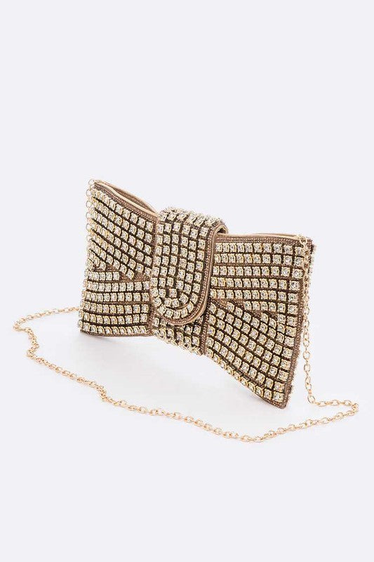 Drune | Rhinestone Fliegenknoten Ikonische Clutch Tasche