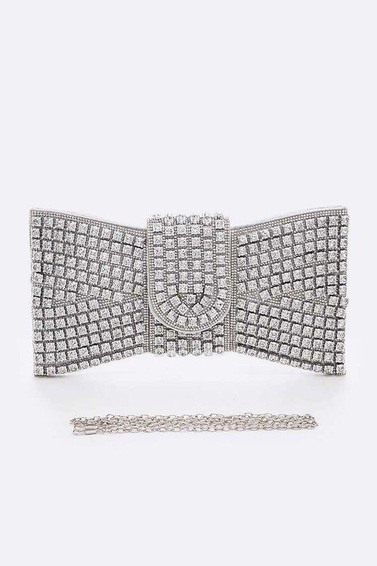 Drune | Rhinestone Fliegenknoten Ikonische Clutch Tasche