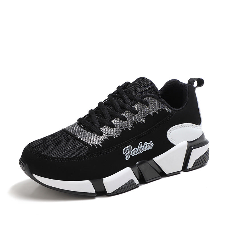 Damen nan sportlicher Plateau-Sneaker mit stoßdämpfender Blocksohle, gepolstertem Komfortfußbett und Mesh-Einsätzen Drune