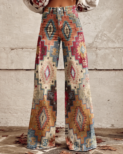 Drune - Modische Jeans, Mit Auffälligem Blumenprint