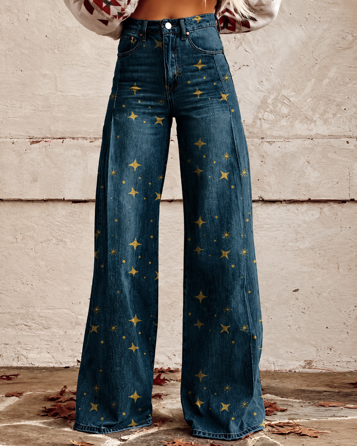 Drune - Modische Jeans, Mit Auffälligem Blumenprint
