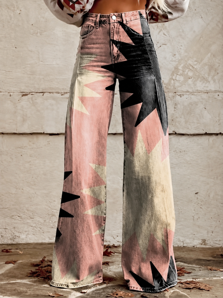 Drune - Modische Jeans, Mit Auffälligem Blumenprint