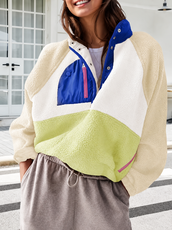 Damen Fleecejacke mit innovativem Reißverschluss und hohem Kragen Drune