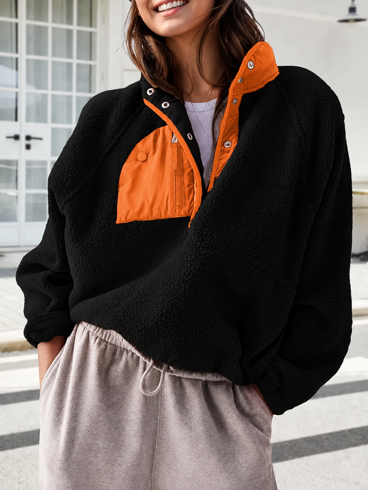 Damen Fleecejacke mit innovativem Reißverschluss und hohem Kragen Drune