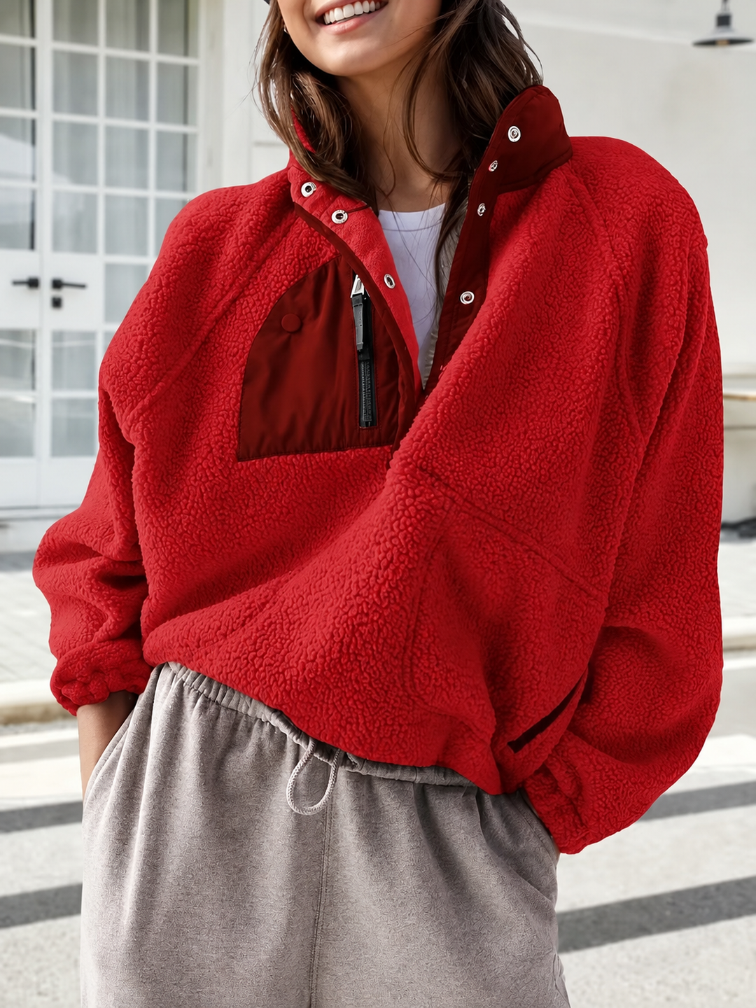 Damen Fleecejacke mit innovativem Reißverschluss und hohem Kragen Drune