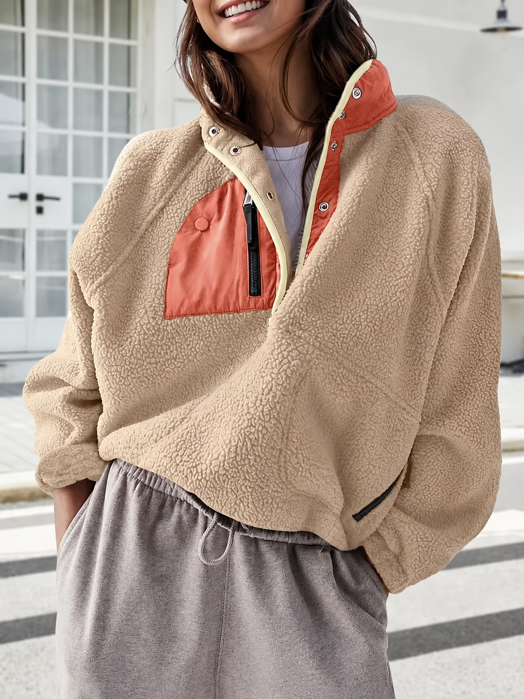Damen Fleecejacke mit innovativem Reißverschluss und hohem Kragen Drune