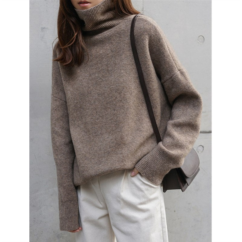 Damen Kuscheliger Rollkragenpullover aus weichem Material mit oversize Schnitt Drune