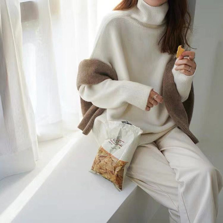 Damen Kuscheliger Rollkragenpullover aus weichem Material mit oversize Schnitt Drune